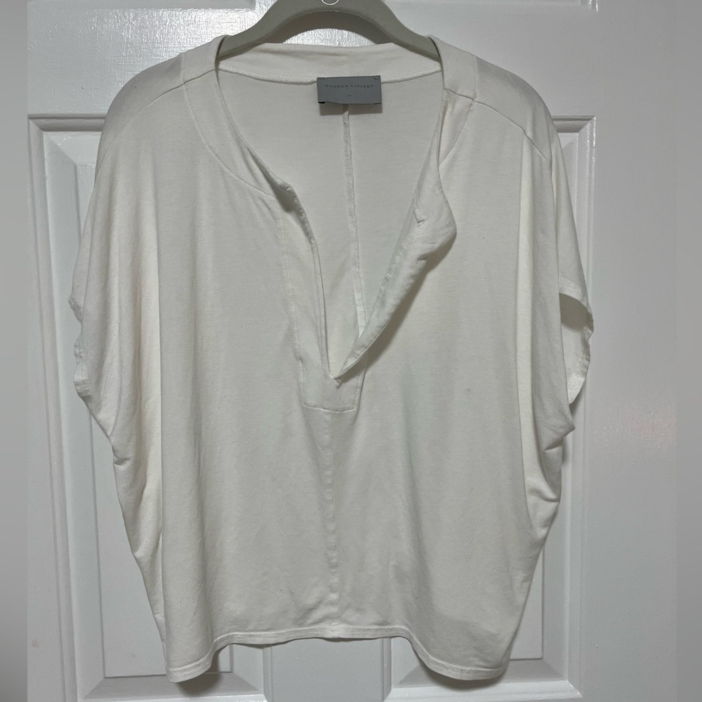 Modern Citizen soft white drapy shirt— NWOT- XL